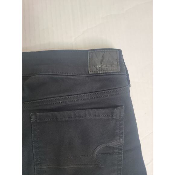AMERICAN EAGLE Midi Jean Shorts Womens SZ 8 Stretch Festival Beachy Summer Black - Picture 6 of 6
